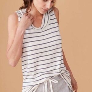 Lou & Grey Signature soft cowl neck striped top